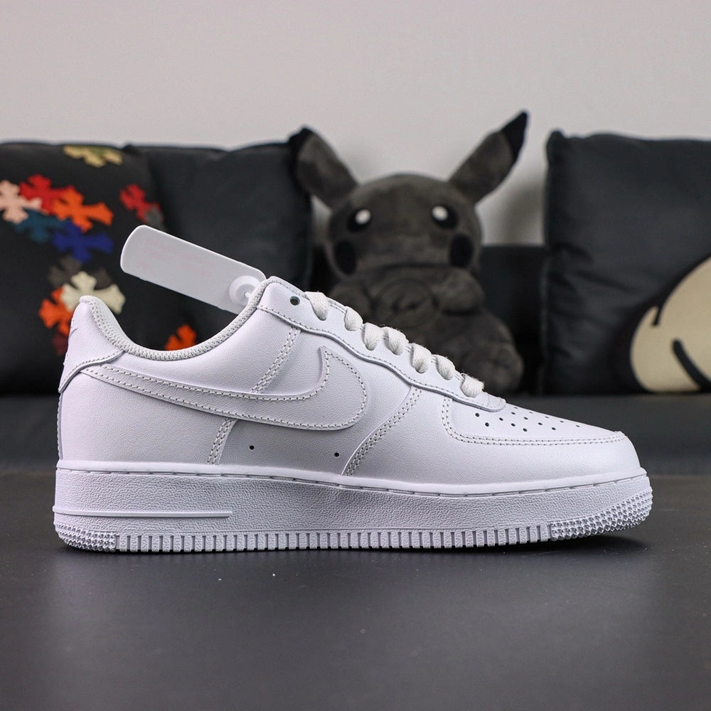 Air Force 1 07 Triple White - Pair Side View Dark Background