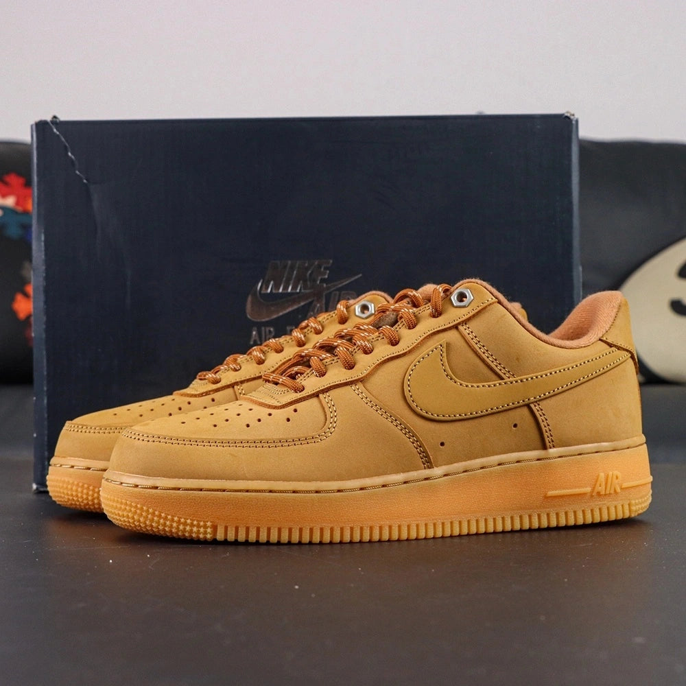 Air Force 1 Low Flax 2019 - Pair Top Down View Black Background