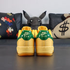 Air Force 1 Low Patent Leather Topaz Gold - Pair Pikachu Background Side View