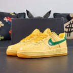 Air Force 1 Low Patent Leather Topaz Gold - Outsole Bottom View Pikachu Background