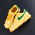 Air Force 1 Low Patent Leather Topaz Gold - Single Lateral Side Profile Pikachu Background