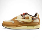 Air Max 1 Cactus Jack Wheat Lemon Drop DO9392-701 - Shoebox Label Showing Style DO9392-701 Wheat Lemon Drop Baroque Brown Colorway and Size Information