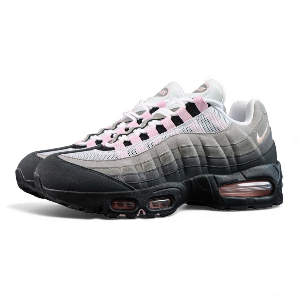 Air Max 95 OG Pink Foam 2025 - Pair with Outsole Displayed on Sofa