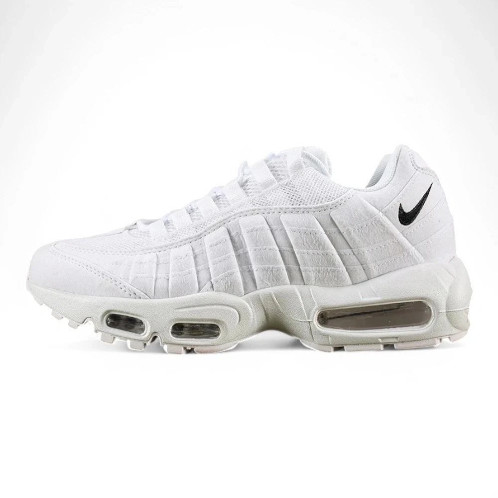 Air Max 95 Triple White Men's - Tongue and Air Max Badge Close Up