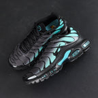 Air Max Plus Black Dusty Cactus 2025 - Heel Pair Rear View with Gold Tn Air Badge and Pikachu