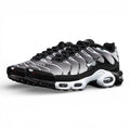 Air Max Plus Black Metallic Silver - Heel Pair Rear View with Gold Tn Air Badge and Pikachu