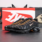 Air Max Plus Dark Obsidian Monarch 2024 - Lateral Side View with Pikachu on Sofa