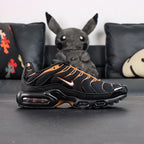 Air Max Plus Dark Obsidian Monarch 2024 - Heel Pair Rear View with Tn Air Badge and Pikachu