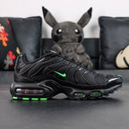 Air Max Plus Green Strike - Tongue and Green Air Hexagonal Badge Top Down Detail