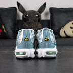 Air Max Plus Palm Pack Waterway 2023 - Pair Top Down View Showing Palm Leaf Print Detail on Dark Background