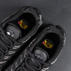 Air Max Plus SE Black Chrome Silver 2024 - Lateral Side View with Pikachu on Sofa