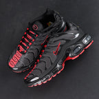 Air Max Plus Sith Lightsaber - Heel Pair Rear View with Yellow Tn Air Badge and Pikachu on Sofa