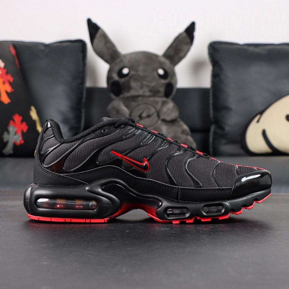Air Max Plus Sith Lightsaber - Three Quarter Lateral View with Pikachu on Sofa