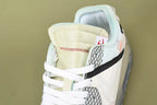 Air Max x Off-White 90 The Ten - Lateral Side View Showing Black Zip-Tie Strap and Icy Translucent Outsole on Sage Background