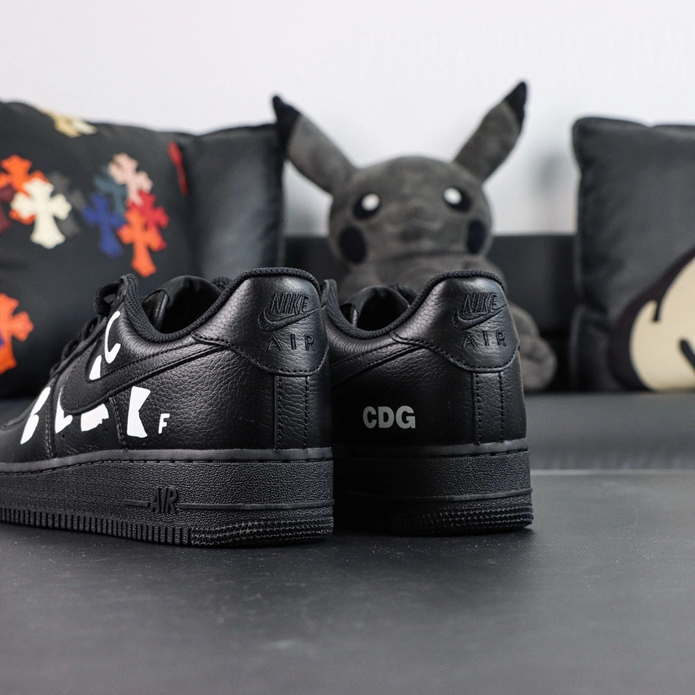BLACK Comme des Garcons x Air Force 1 Low Retro Black - pair with box lifestyle