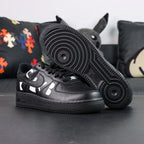 BLACK Comme des Garcons x Air Force 1 Low Retro Black - heel rear view