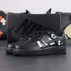 BLACK Comme des Garcons x Air Force 1 Low Retro Black - side profile with Pikachu