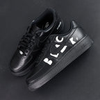 BLACK Comme des Garcons x Air Force 1 Low Retro Black - toe box close up