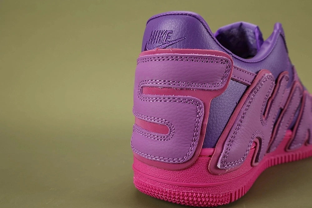 Nike x CPFM Air Force 1 Low Premium Fuchsia Dream - heel pair rear view