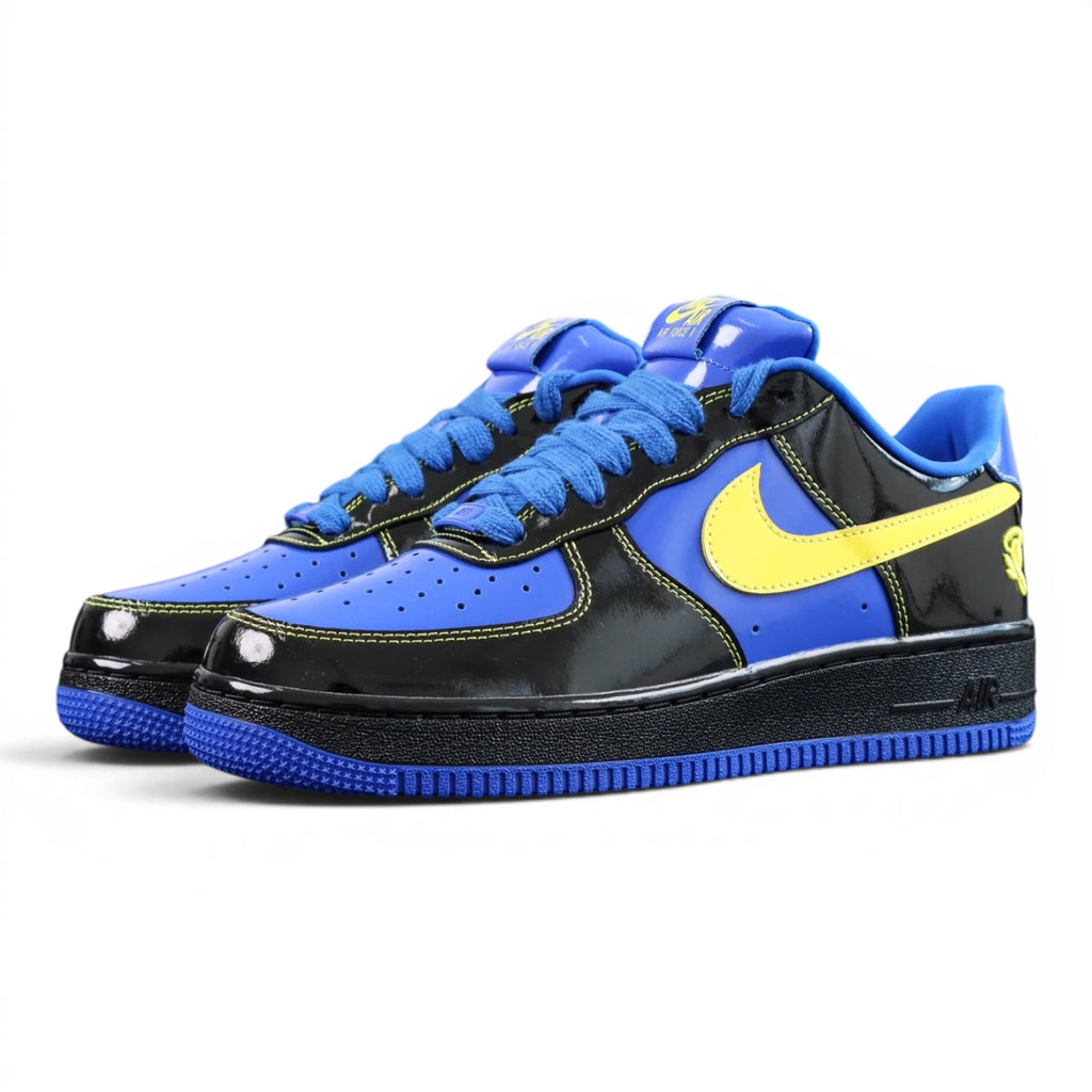 Central Cee x Air Force 1 Low Black Optic Yellow - heel rear pair view