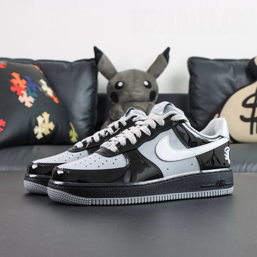 Central Cee x Air Force 1 Low Black White Smoke Grey 2026 - heel pair rear view