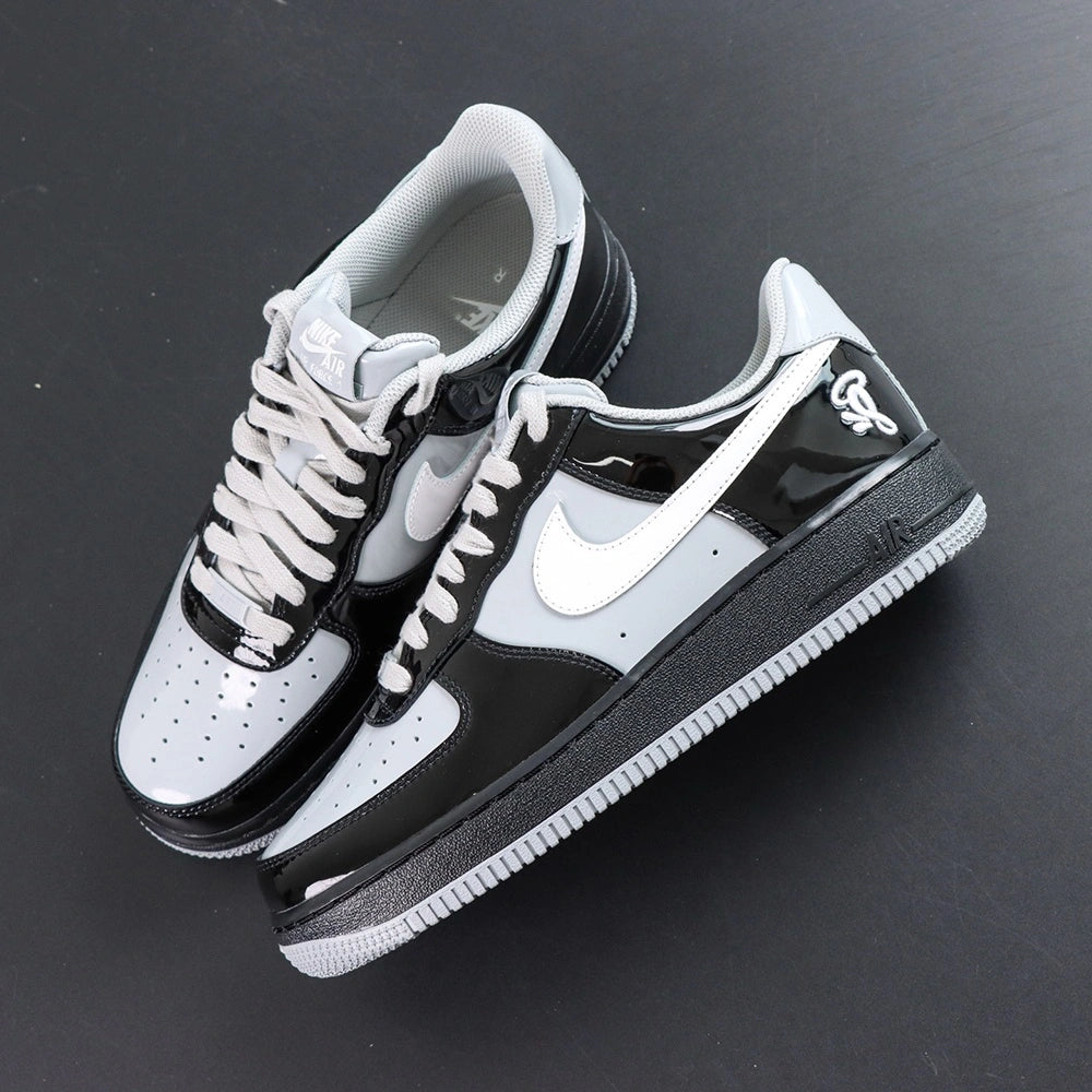 Central Cee x Air Force 1 Low Black White Smoke Grey 2026 - toe box AF1 lace tag