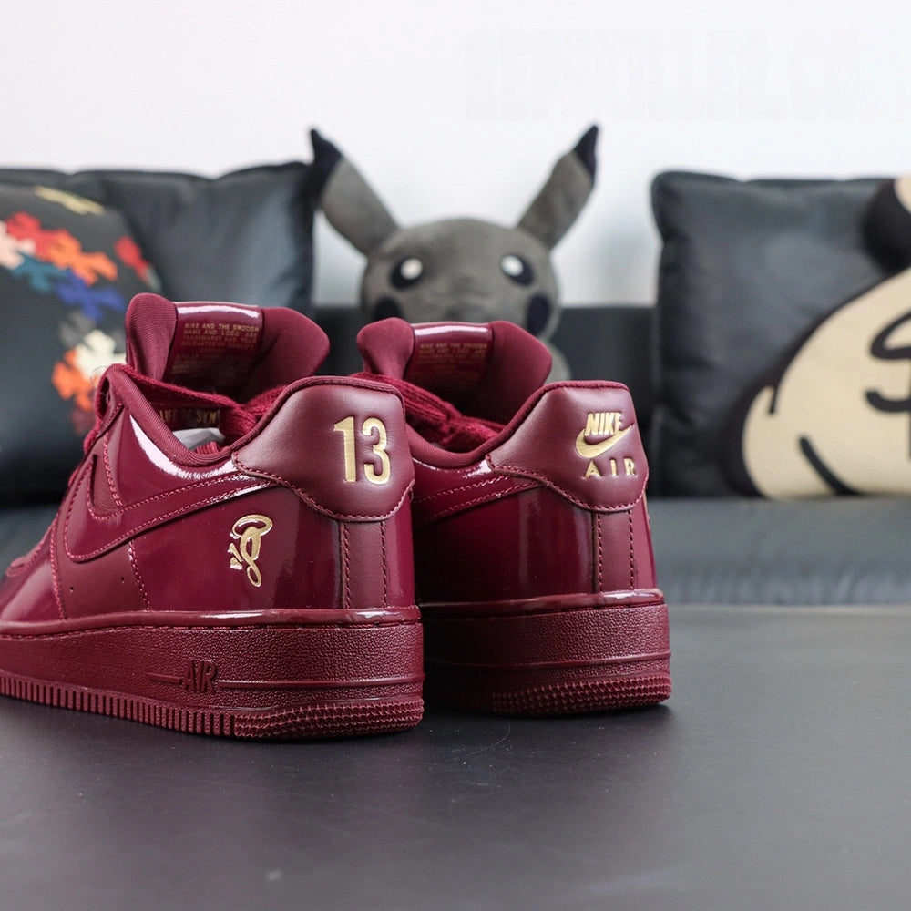 Central Cee x Air Force 1 Low Dark Beetroot UK Exclusive - insole gold logo detail