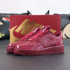 Central Cee x Air Force 1 Low Dark Beetroot UK Exclusive - toe box gold dubrae close up