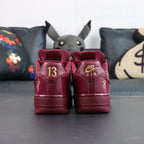 Central Cee x Air Force 1 Low Dark Beetroot UK Exclusive - toe box patent leather detail