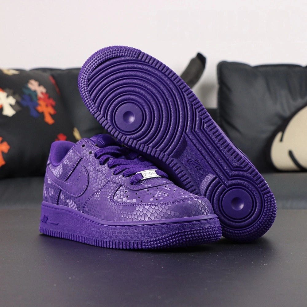 Kobe Bryant x Air Force 1 Low Court Purple - MAMBA silver dubrae toe box