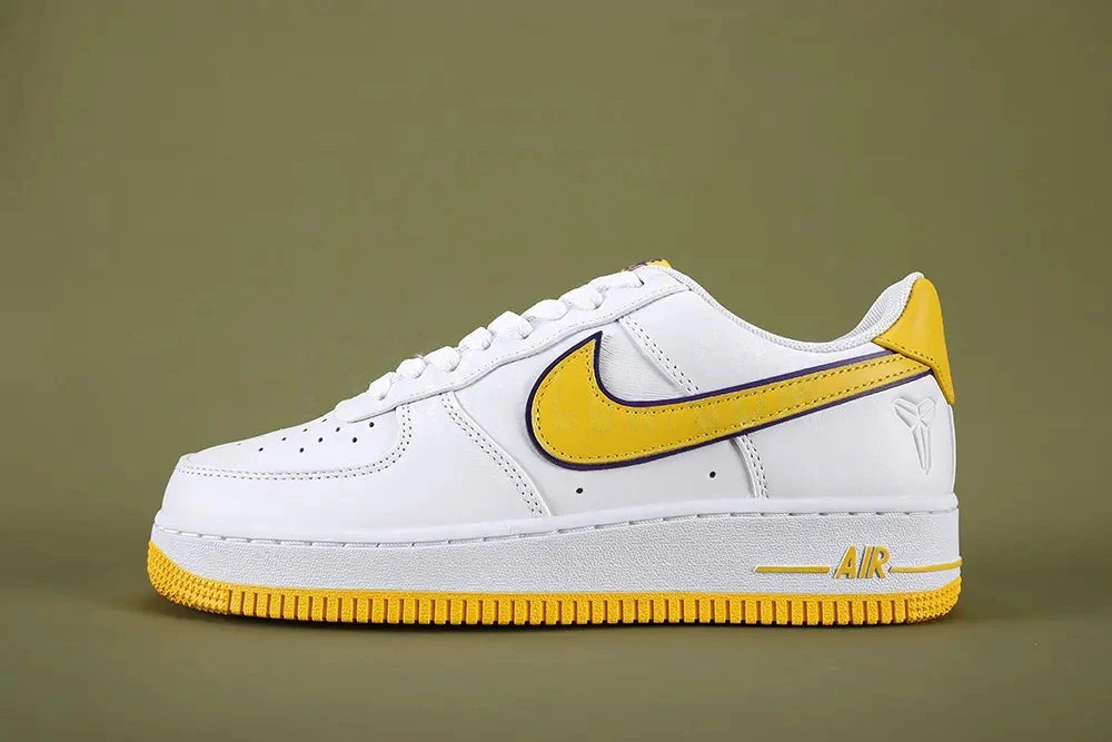 Kobe Bryant x Nike Air Force 1 Low Replica - lateral side profile white yellow purple