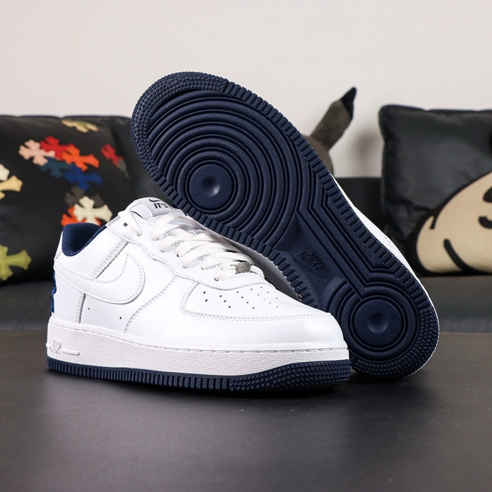 Lil Yachty x Air Force 1 Low Concrete Boys 2024 - toe box AF1 82 silver dubrae close up