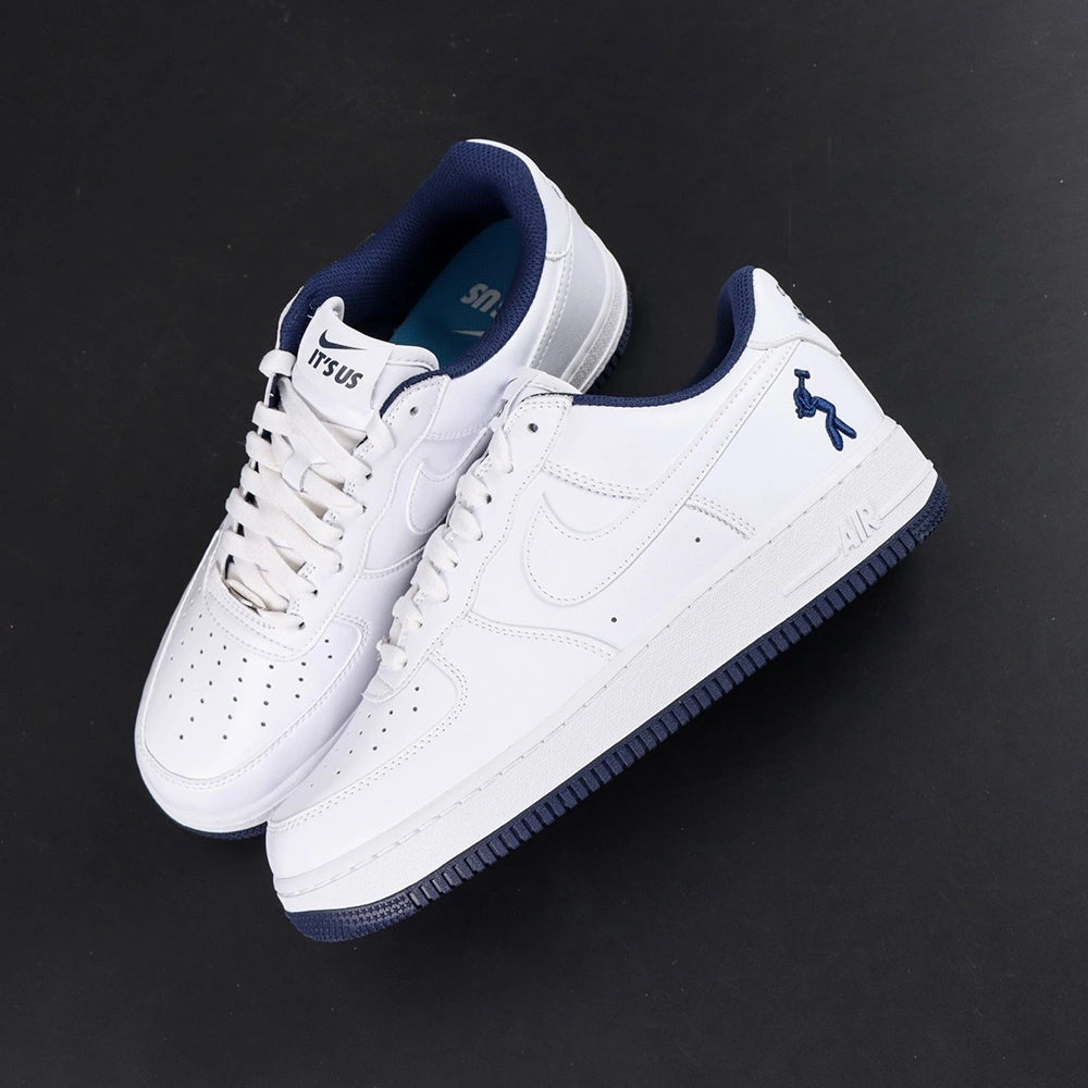 Lil Yachty x Air Force 1 Low Concrete Boys 2024 - pair overhead flat lay navy outsole