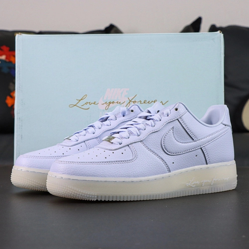 NOCTA x Air Force 1 Low Certified Lover Boy Palest Purple - heel NOCTA trident embroidery rear view Pikachu
