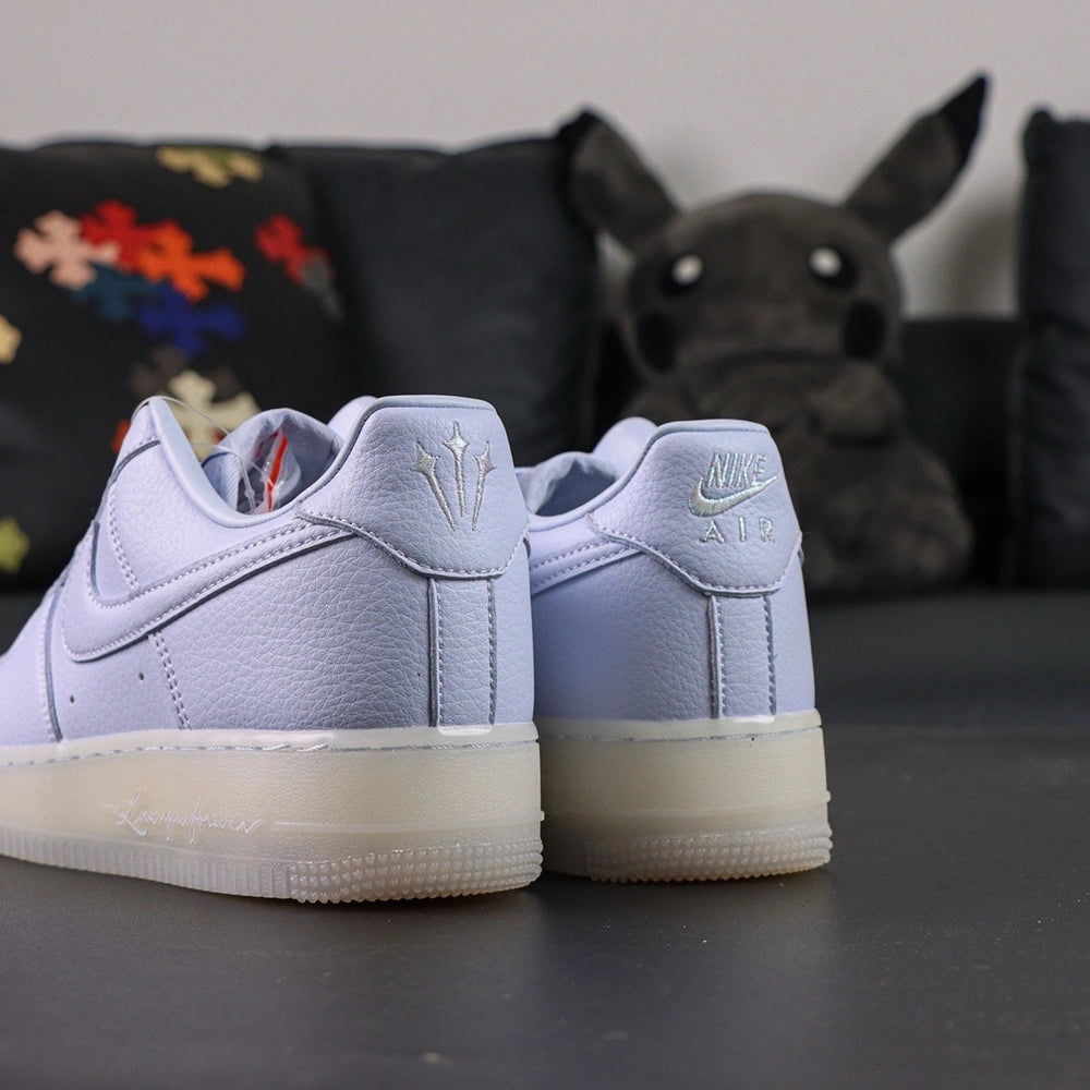 NOCTA x Air Force 1 Low Certified Lover Boy Palest Purple - icy translucent outsole bottom pair