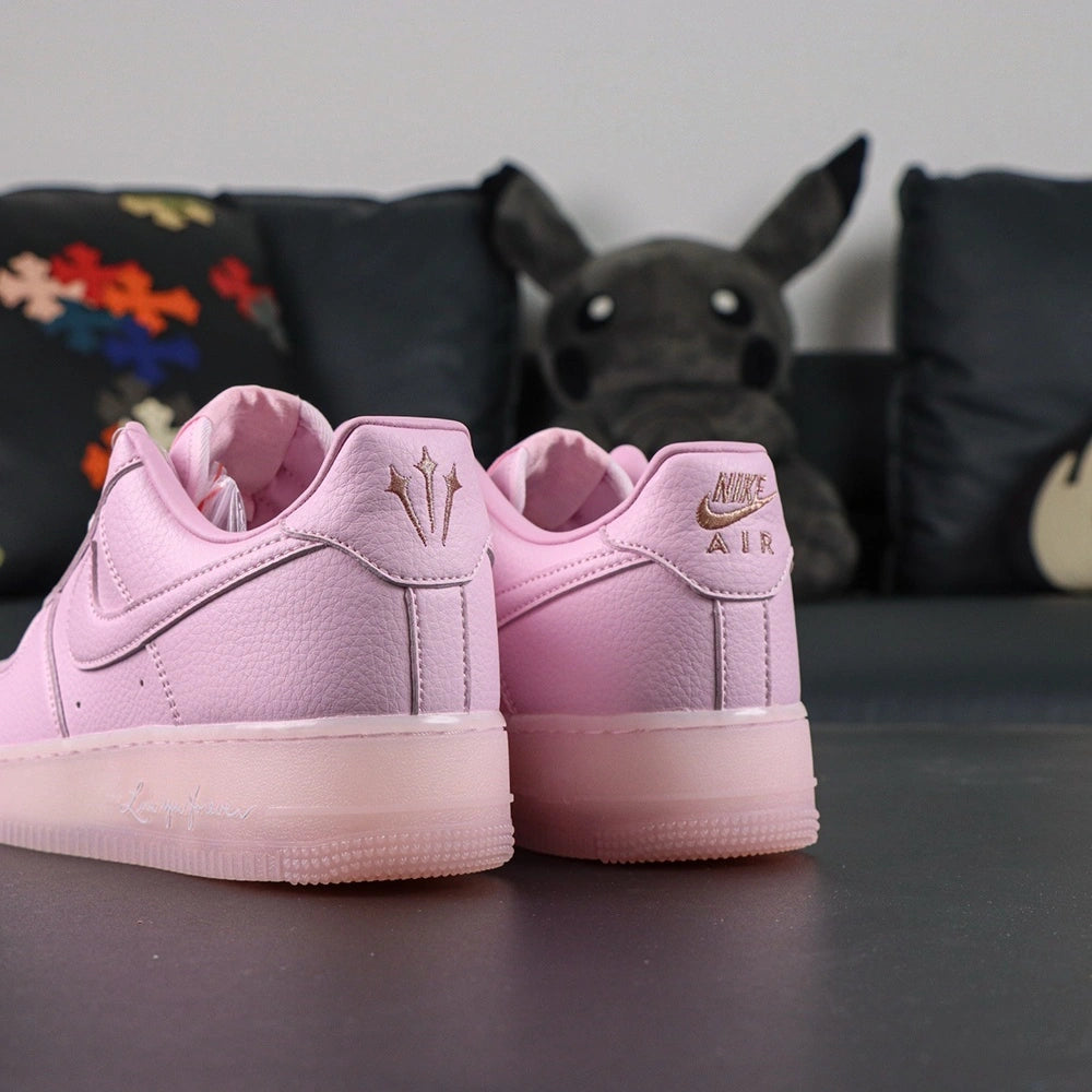 NOCTA x Air Force 1 Low Certified Lover Boy Pink Foam - toe box silver AF1 dubrae pair close up