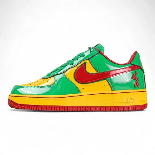 Nike Air Force 1 07 Lucky Green - lateral side profile patent leather