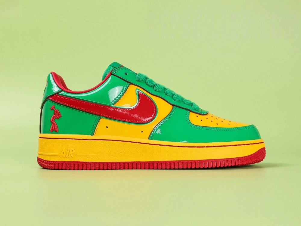 Nike Air Force 1 07 Lucky Green - toe box perforations close up
