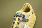 Air Max 1 Cactus Jack Saturn Gold Tea Tree Mist - Shoe Box Label Close Up Showing Style Code DO9392-700 Colorway Saturn Gold Tea Tree Mist Tent and Suggested Retail USD 160