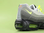 Air Max 95 TT Greedy - Shoebox Label Close Up on Green Background Showing Nike Air Max 95 TT Style 810374 078 Yuanyang Shoes Made in Vietnam Size 11 UK 10 EUR 45