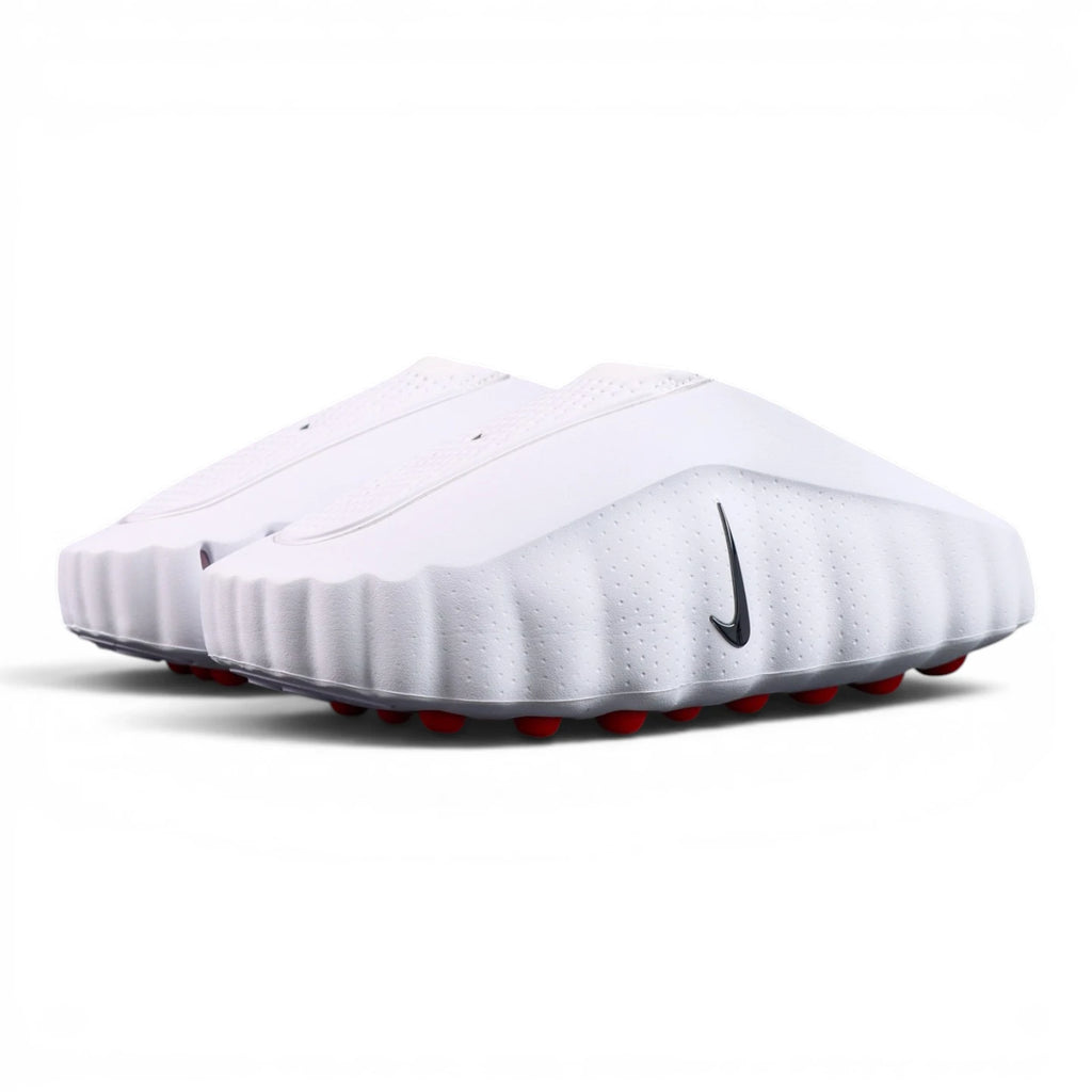 Mind 001 Mule White Speed Red 2026 - Outsole 25 Speed Red bubble pods with sofa backdrop