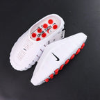 Mind 001 Mule White Speed Red 2026 - Insole NK MIND Speed Red spray-dot top view pair