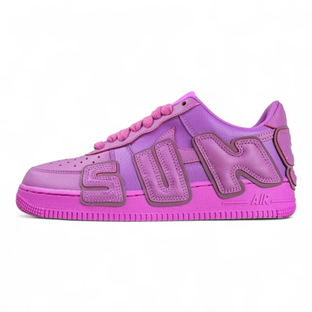 Nike x CPFM Air Force 1 Low Premium Fuchsia Dream - lateral side SUN lettering profile