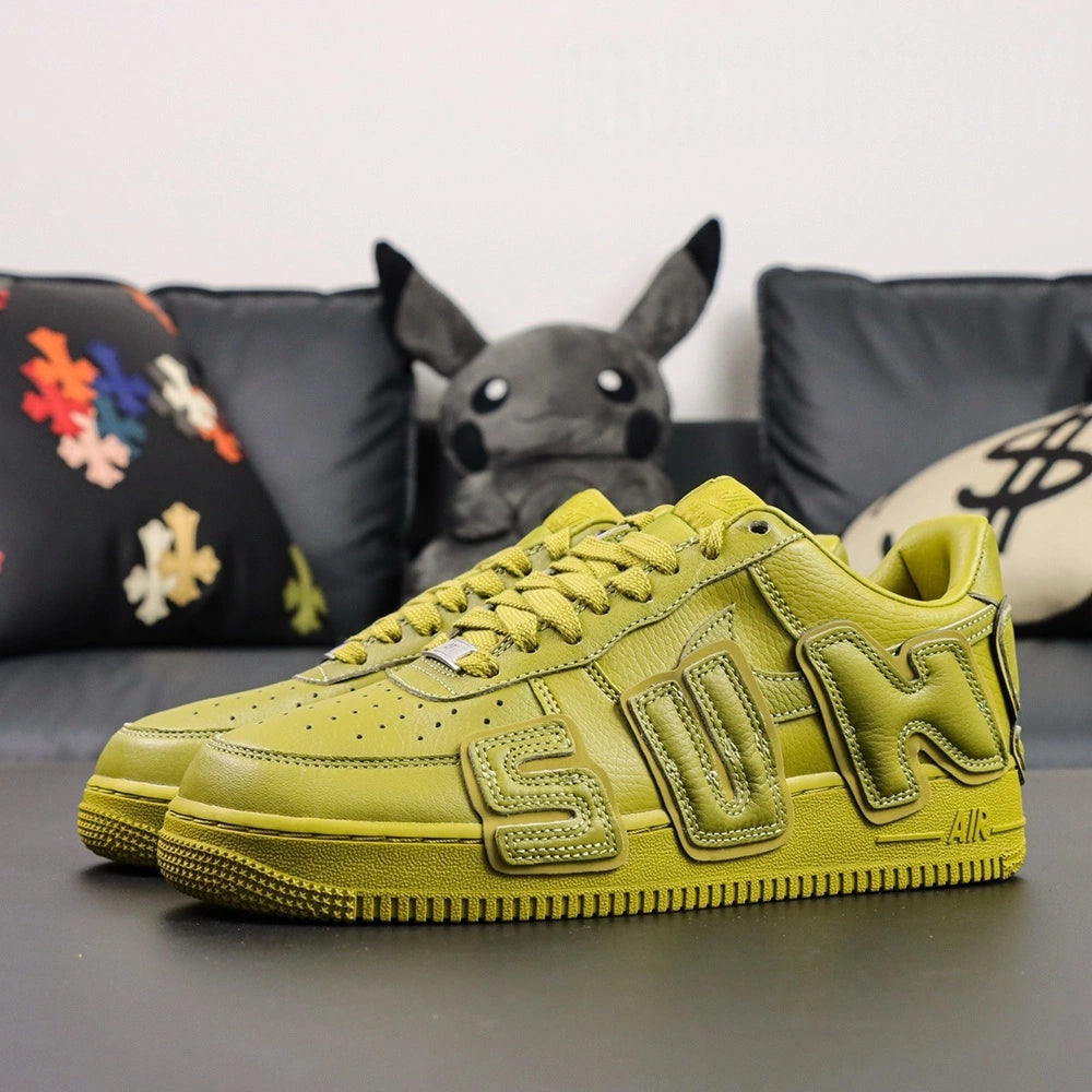 Nike x CPFM Air Force 1 Low Premium Moss - medial side AIR lettering Pikachu lifestyle