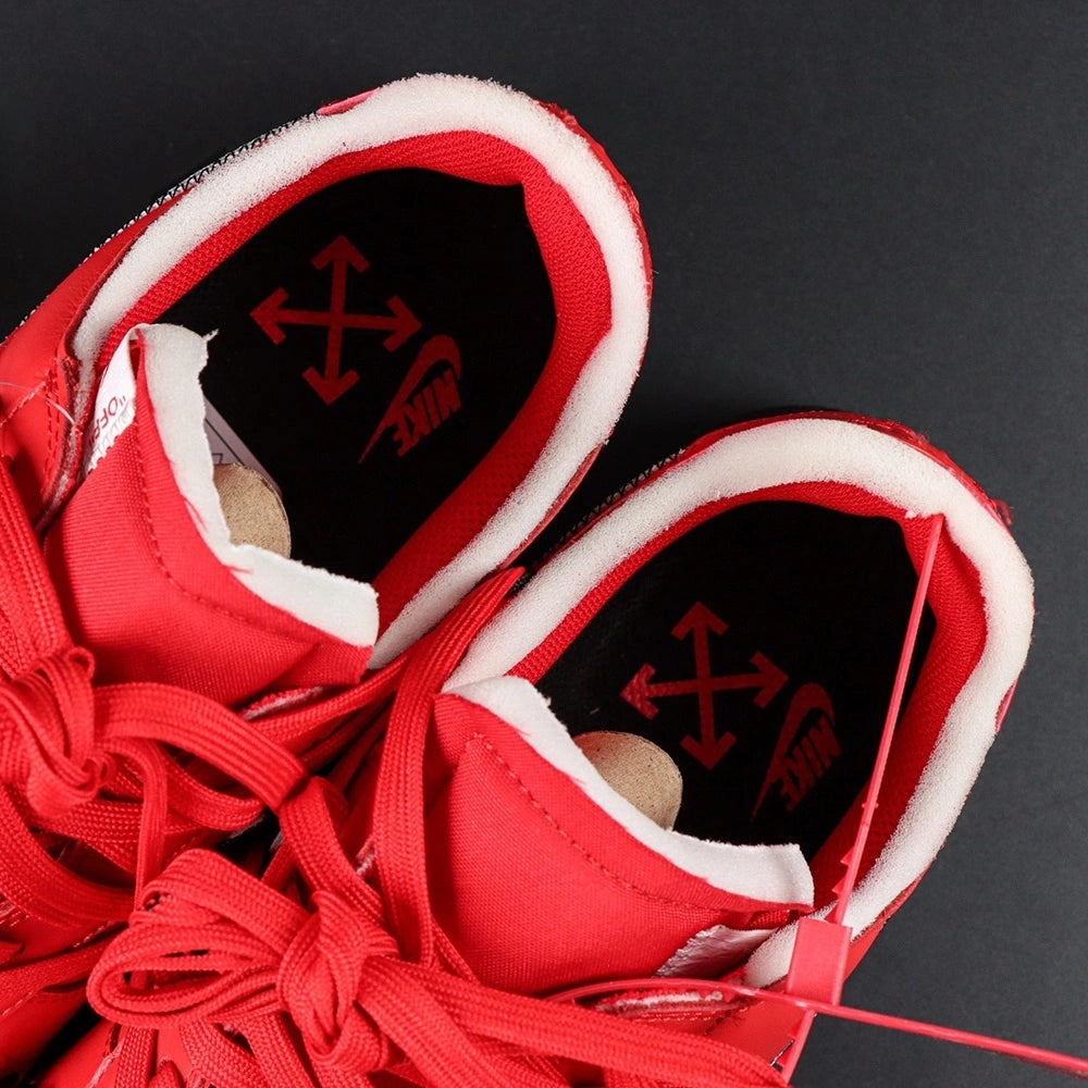Off-White x Air Force 1 Low SP Red Black - heel rear view zip detail red Off-White hangtag Pikachu