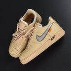 Off-White x Air Force 1 Low SP Sesame - gum outsole bottom pair