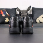 Supreme x Air Force 1 Low Box Logo Black 2020 - pair rear view Nike Air embroidery Supreme badge Pikachu