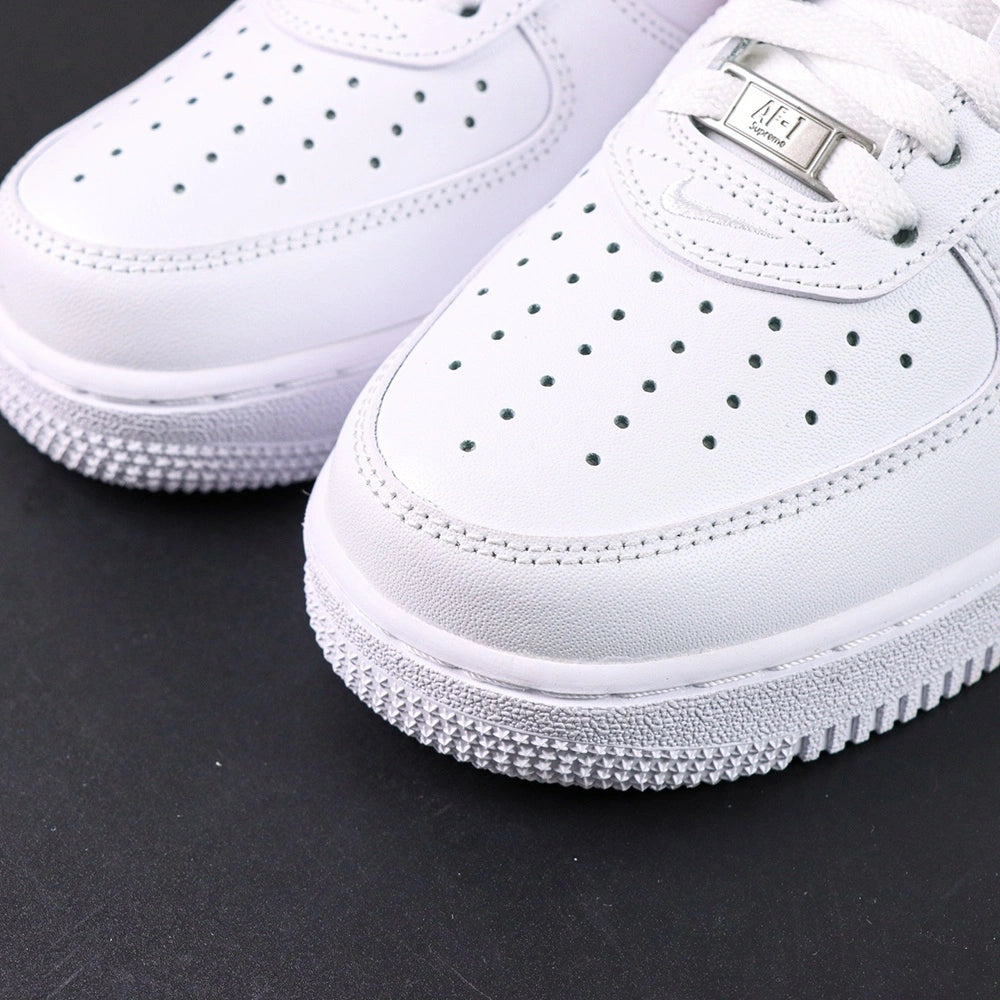 Supreme x Air Force 1 Low Box Logo Speed Red - pair three quarter view AIR midsole red Swoosh Pikachu