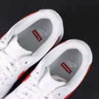 Supreme x Air Force 1 Low Box Logo Speed Red - pair three quarter rear view white outsole Pikachu