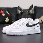 Supreme x Air Force 1 Low Box Logo White Black - single shoe lateral profile black Swoosh Supreme metal badge Pikachu